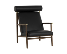 Sunpan 111342 - Biko Lounge Chair - Black Leather